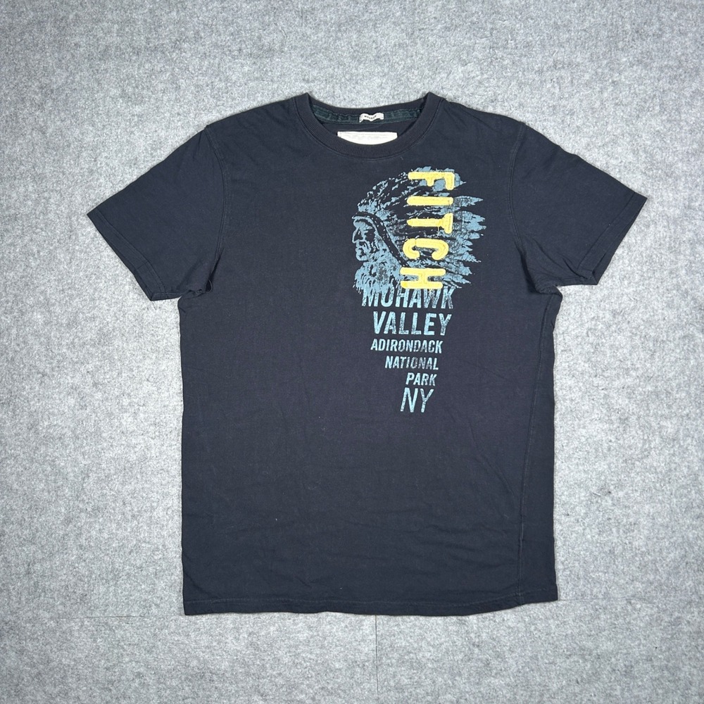 Abercrombie & Fitch T Shirt Mens XL Black Mohawk Valley Adirondack National Park